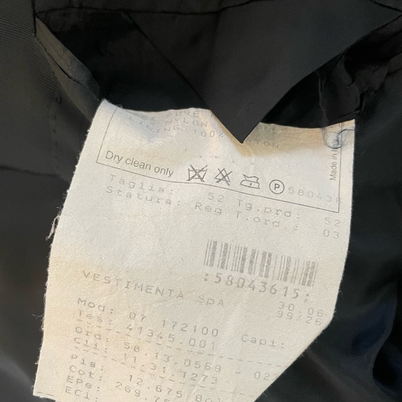 VESTIMENTA Made in Italy Vintage Peak Lapel Tuxedo Jacket in Black Size 42 R - Picture 7 of 8